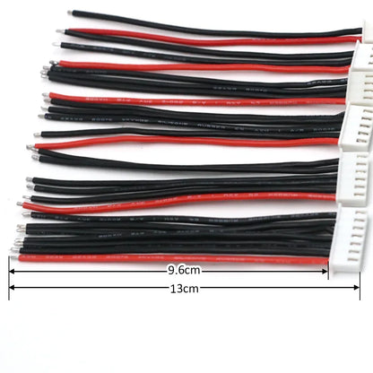 10pcs Lipo Battery Balance Charger Cables – 1S to 8S, IMAX B6 Connector, 30/20/15/10cm Single Head Wire