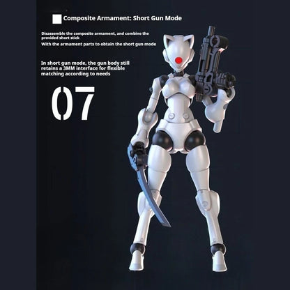 Swift Female Mutant Action Figure - 3.75 Inch Highly Articulated DIY Assembly Collectible