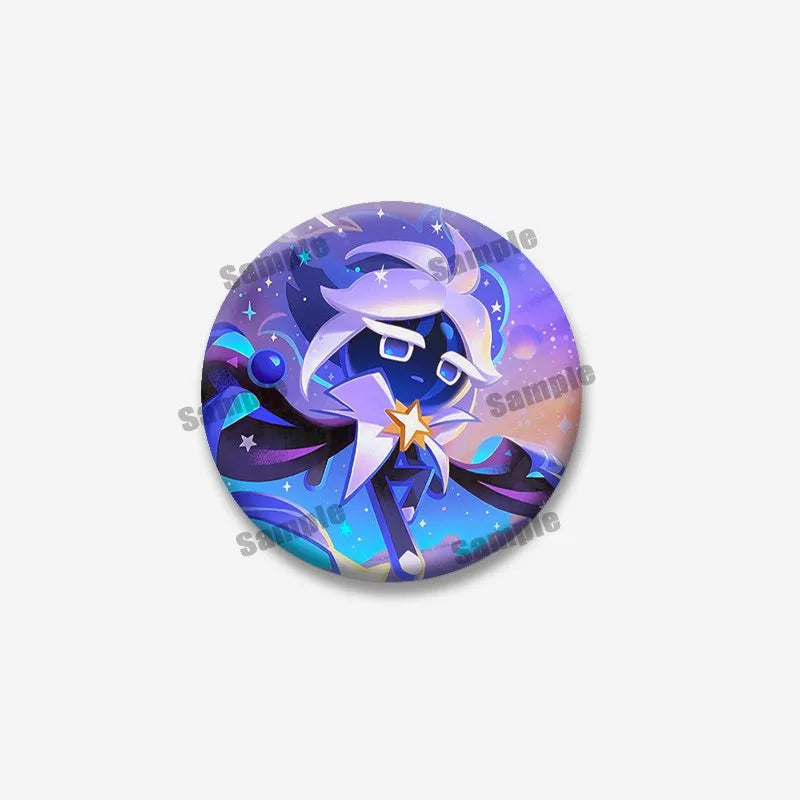 Cookie Run Kingdom Meringue & Jellyfish Enamel Badge – Round Brooch for Backpack, Jewelry Pin & Party Gift