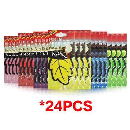 3-60PCS Car Air Fresheners — Natural Scented Tea Paper, Vanilla Fragrance, Leaf-Shaped Auto Interior Accessories