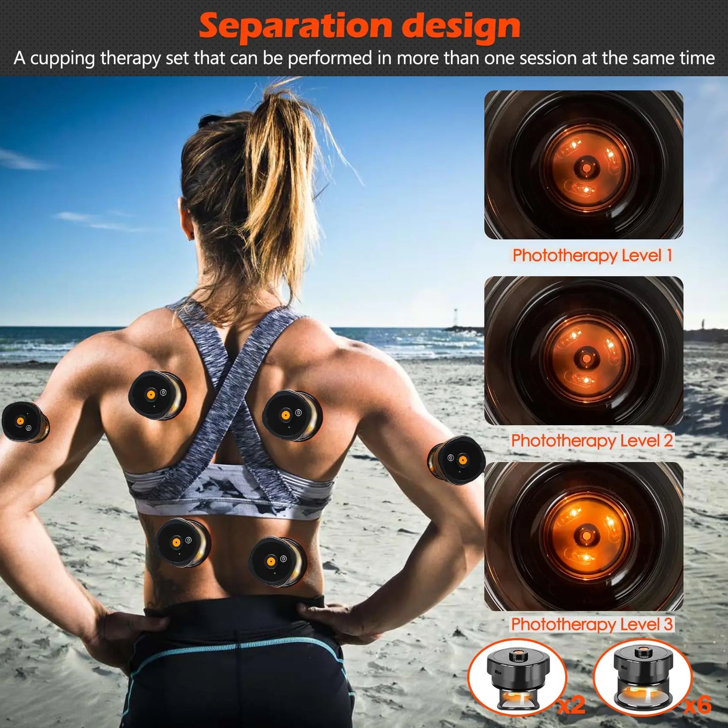8 Cup Electric Cupping Massager with EMS and Gua Sha – Vacuum Suction, Anti-Cellulite, Magnetic Therapy, Fat Burning Body Scraper