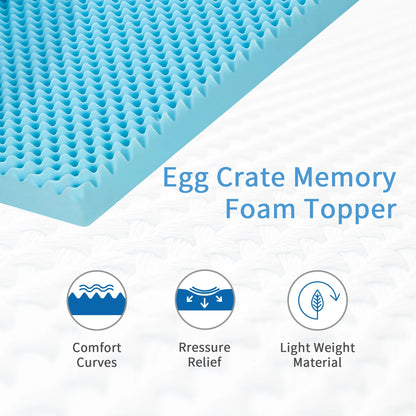 Memory Foam Tatami Mattress Topper - 2 Inch Gel-Infused Foam, Plush & Pressure-Relieving, CertiPUR Certified