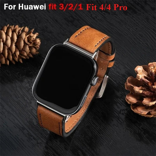 Leather Strap for Huawei Watch – Replacement Sport Wristband for Fit1, Fit2, Fit3, Fit4 & Fit4 Pro