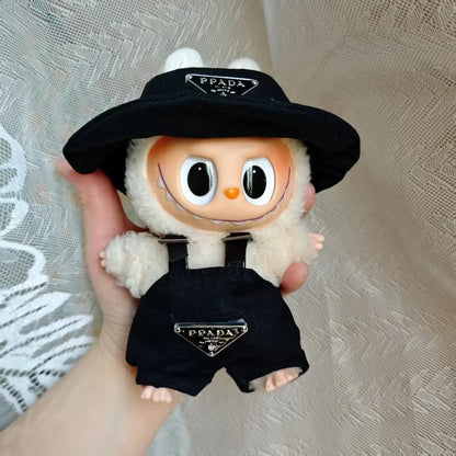 17cm Labubu II Mini Doll Clothes Set – Outfit, Hat, Bag & Shoes Accessories for Sitting Party Play