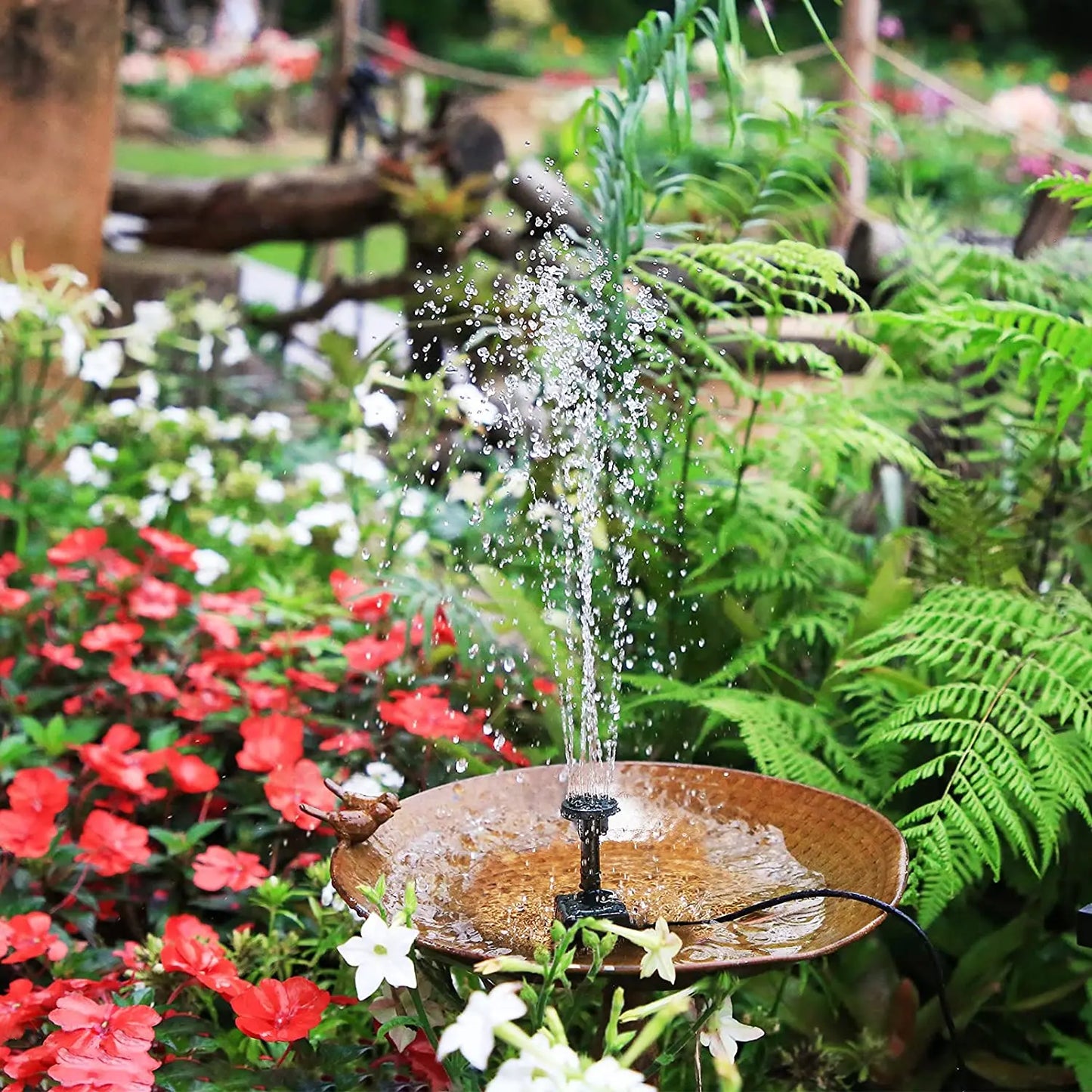 Solar Symphony: 2.5W Fountain Pump with 6 Nozzles & 4ft Water Pipe - Elevate Your Bird Bath, Pond, and Garden Oasis!