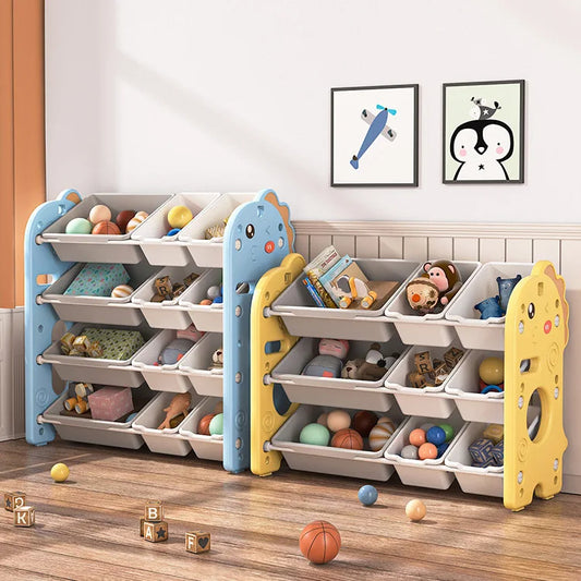 Kids Toy Storage Organizer with Multi-Tier Shelves – Large Capacity Children’s Bookshelf & Tidying Cabinet for Home or Kindergarten