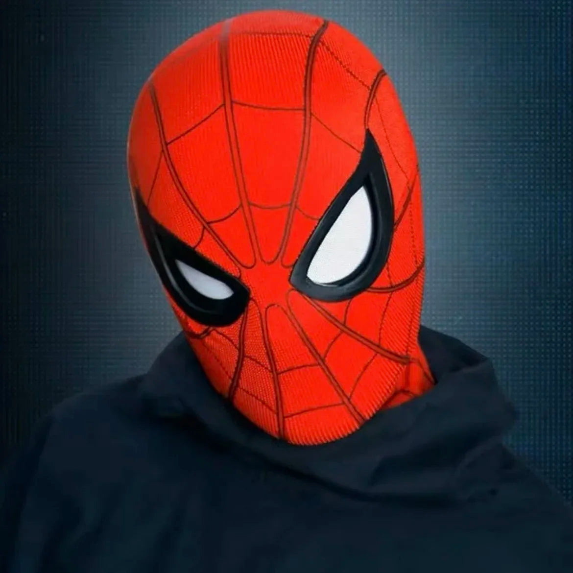 Remote Control Spiderman Mask: Movable Eyes, Peter Parker Halloween Cosplay Costume - Spandex Fabric Material