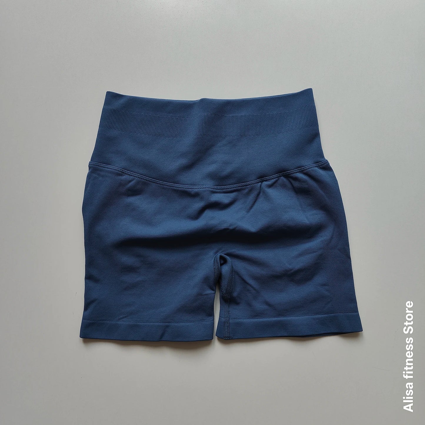 Summer High Waisted Yoga Shorts - Seamless Tummy Control Fitness Running Shorts with Solid Color Stretch Leggings Style
