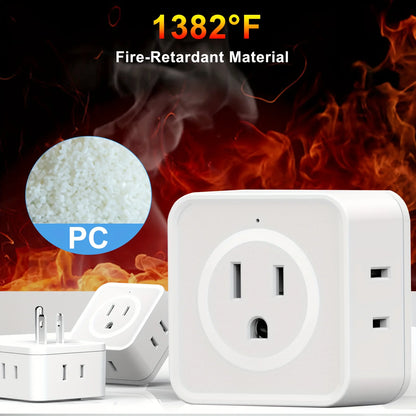 5-Way Multi Plug Outlet Extender - Wall Outlet Expander for Travel, Home, Office, Dorm - Small Electrical Outlet Splitter