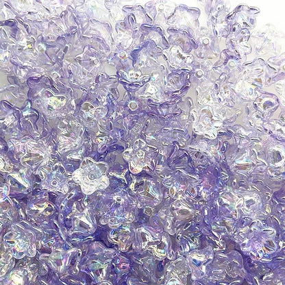 50pcs 7x13mm Gradient Acrylic Bellflower Beads - Flower Caps, Spacer Beads & Charms for DIY Jewelry Making