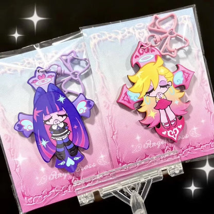 Panty & Stocking Anime Keychain - Kawaii Acrylic Figure Pendant Gift