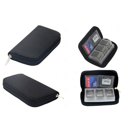 Memory Card Collect Bag: 22 Slot Camera Memory Card Holder Case for CF/SD/Micro SD/SDHC/MS/DS - Gaming SD Card Collection Box