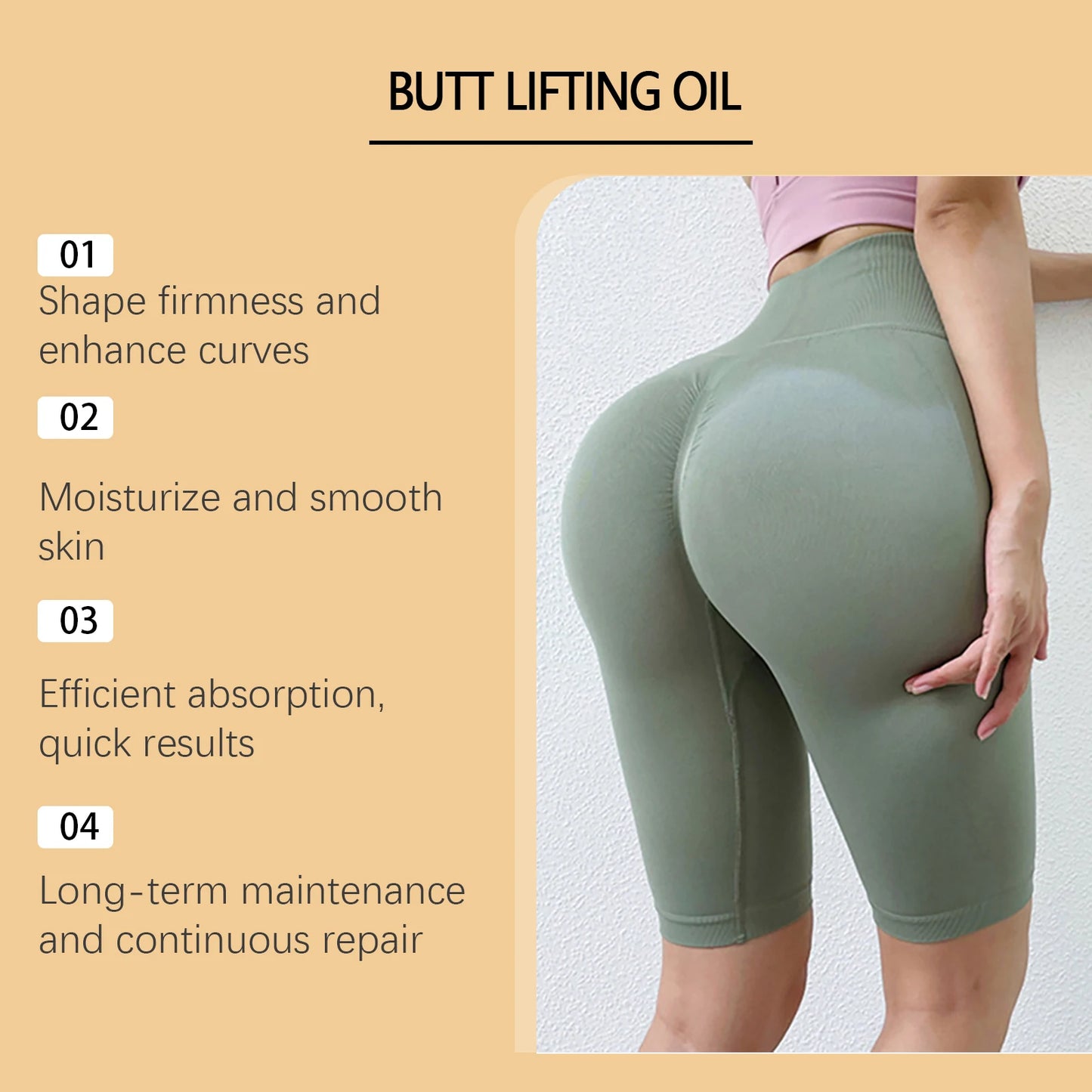 Hip Firming Body Oil - Nourishing Massage Oil for Skin Moisture & Elasticity Care