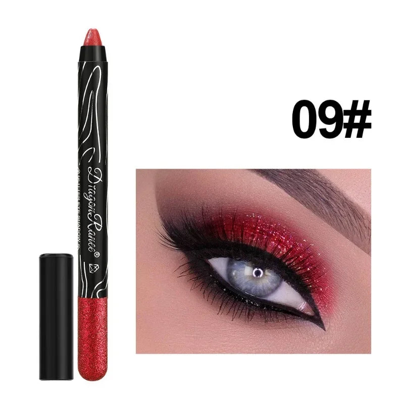 Shiny Pearlescent Highlighter Eyeshadow Pencil – Waterproof Glitter Eyeliner Gel Pen for Long-Lasting Makeup