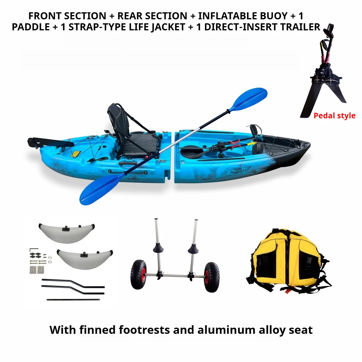 Modular Electric & Pedal-Driven Kayak – Portable Detachable Canoe, Lightweight Inflatable Folding Boat for Fishing & Adventure
