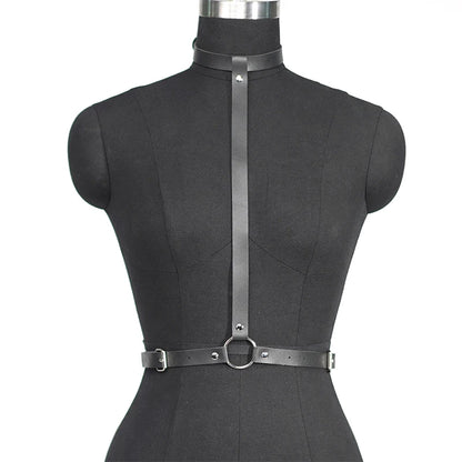 Women's PU Leather Harness Belt – Gothic Body Harness Garter Strap Corset Style Fashion Accessory