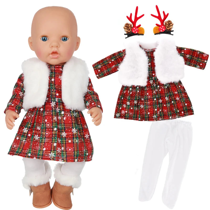 18-Inch Girl Doll Winter Coat — 43cm Baby Doll Jacket Outfit for Dressing