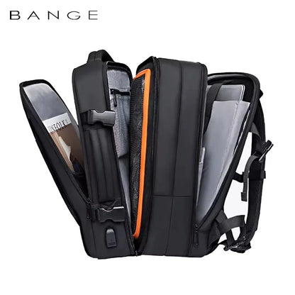 BANGE Expandable Men’s Waterproof Laptop Backpack – 17.3" Large Capacity Hiking & Travel Bag