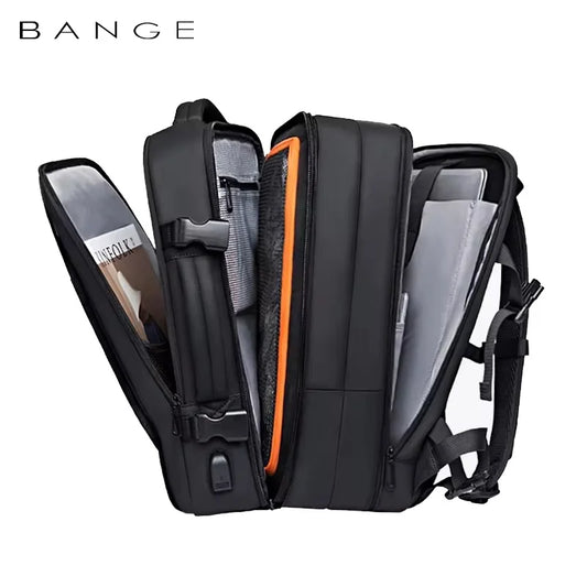 BANGE Expandable Men’s Waterproof Laptop Backpack – 17.3" Large Capacity Hiking & Travel Bag