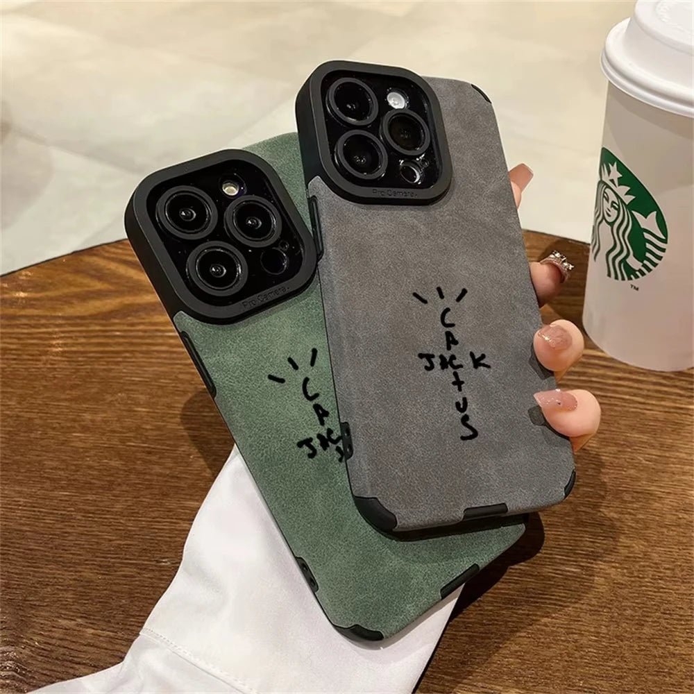 Flip Leather Phone Case for iPhone 11-16E Pro Max Plus - Fashion Streetwear Protective Cover