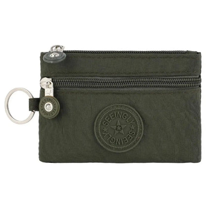 2023 Durable Canvas Money Coin Purse with Key Ring – Waterproof, Wear-Resistant Wallet & Credit Card Holder for Men & Women