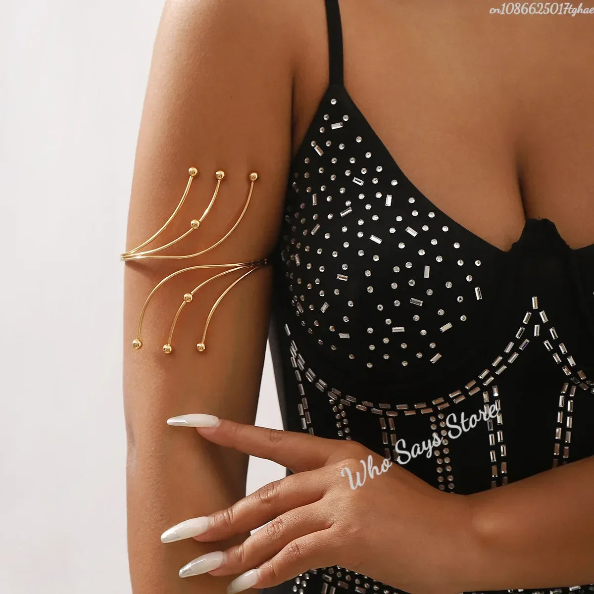 Lacteo Geometric Twisted Upper Arm Cuff Bracelet – Adjustable Water Drop Bangle for Women