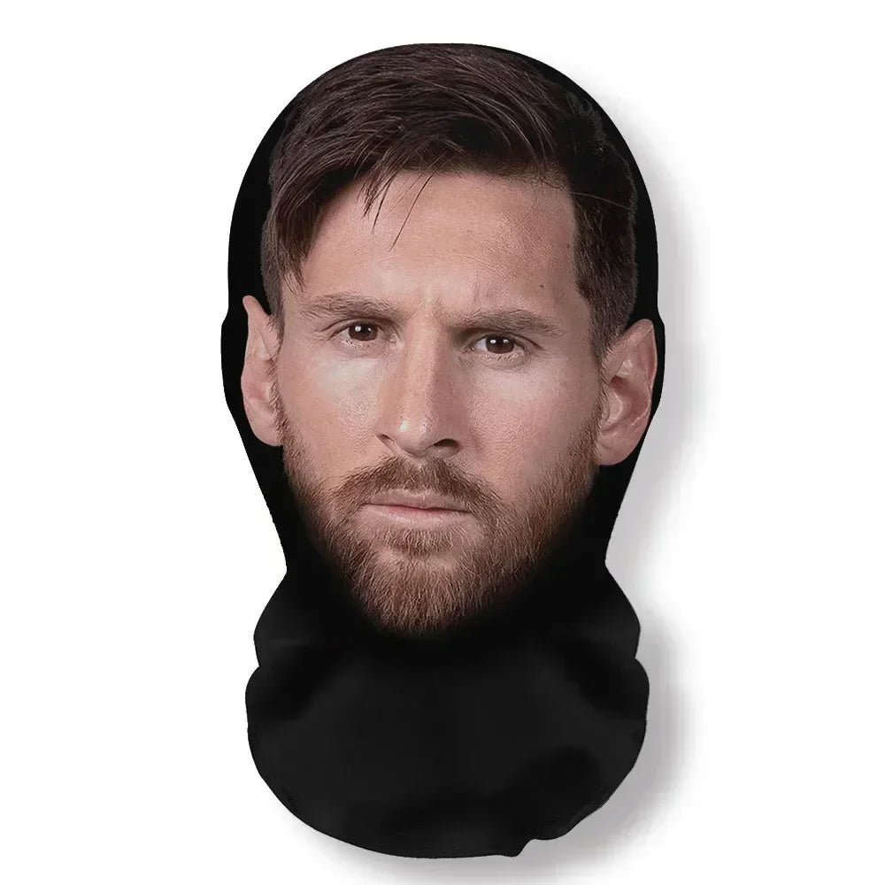 3D Printed Realistic Face Mask - Stretch Mesh Full Head Cosplay Balaclava for Role Play & Hip Hop Costume