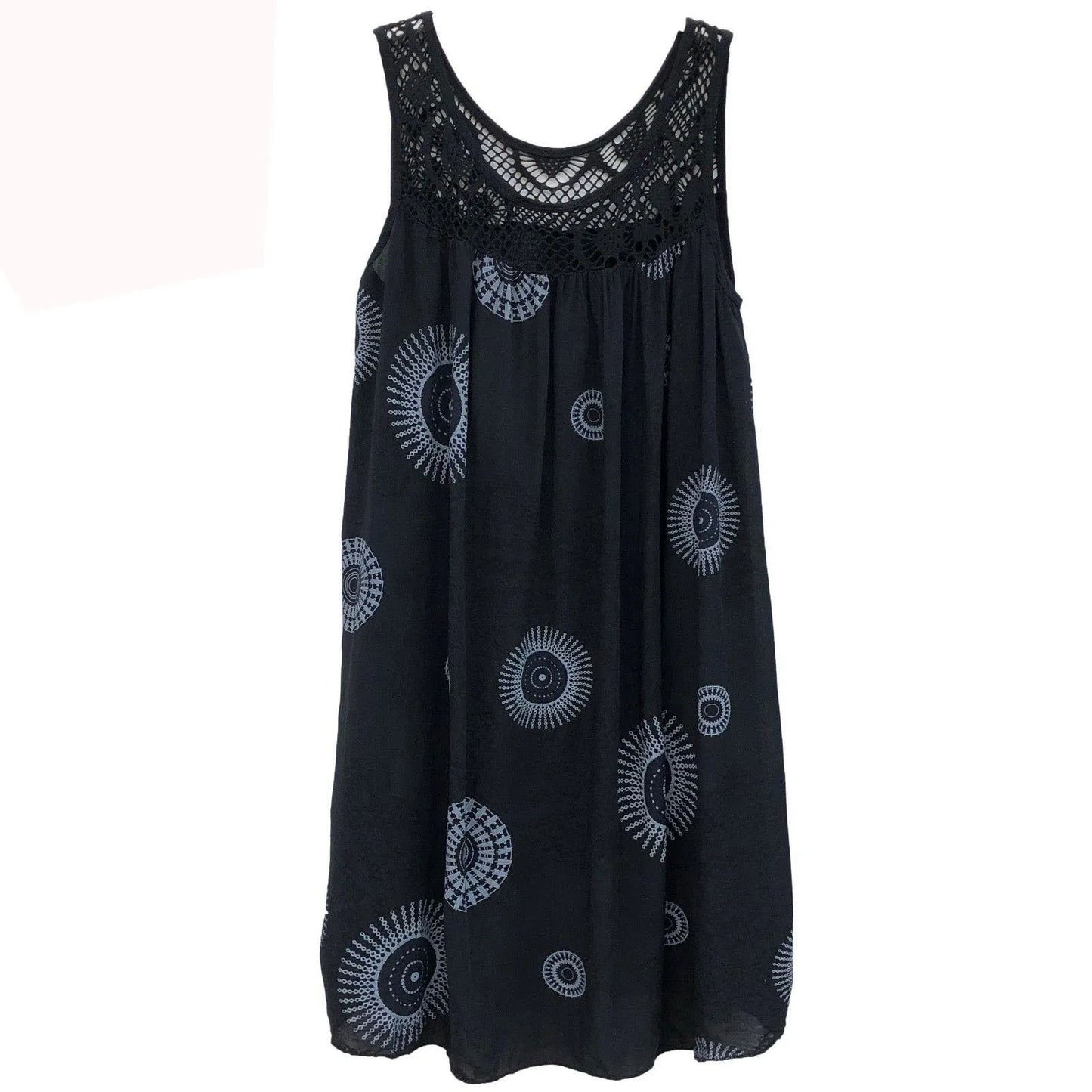 Women’s Summer Camisole Dress - Lace Print Sleeveless Loose Swing Maxi Dress Plus Size Long Skirt Outfit
