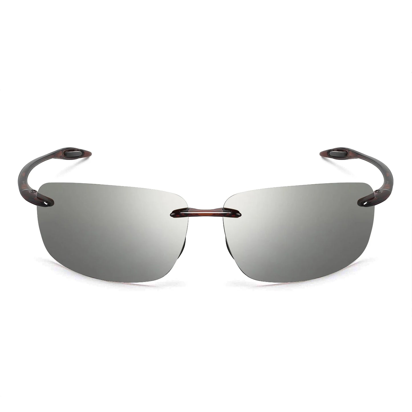 JULI Polarized Classic Sports Rimless Sunglasses – Ultralight Rectangle Frame for Men, Ideal for Fishing, Driving, UV400 Protection, Model MJ8009
