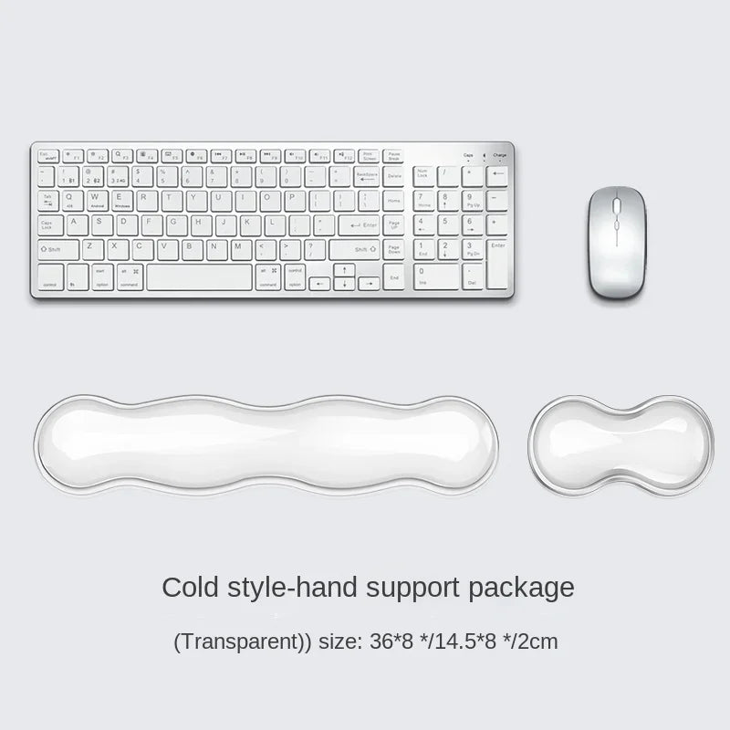 Ergonomic Mouse Pad with Wrist Rest – Anti-Slip Silicone Transparent Keyboard & Mouse Support Pad for Office & Gaming Desk Comfort