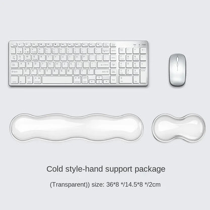 Ergonomic Mouse Pad with Wrist Rest – Anti-Slip Silicone Transparent Keyboard & Mouse Support Pad for Office & Gaming Desk Comfort