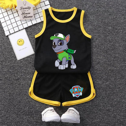 PAW Patrol Kids Soccer Jersey Set - Colorful Sleeveless Sportswear Training Outfit