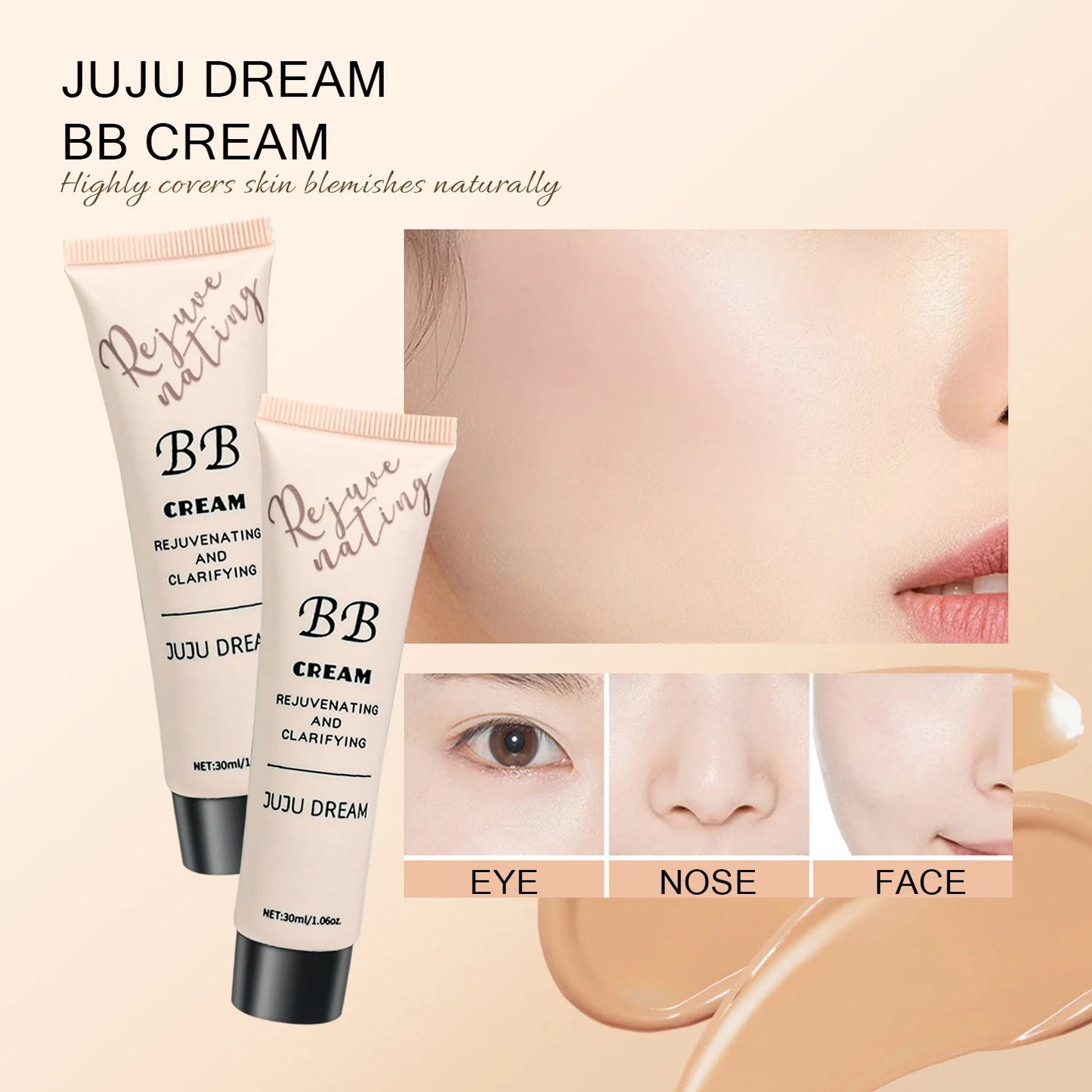 BB Cream & Isolation Liquid Foundation – Moisturizing, Oil-Control, Long-Lasting Makeup for Dry Skin, No Powder Finish