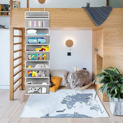 5-Shelf Hanging Storage Organizer — Anti-Tilt Door Rack with Large Capacity Pockets for Bedroom & Bathroom