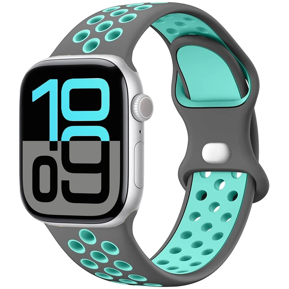 Silicone Apple Watch Strap - Breathable Wristband for Watch 11/10/9/8/7 Ultra 3/2 SE Series 49mm-41mm