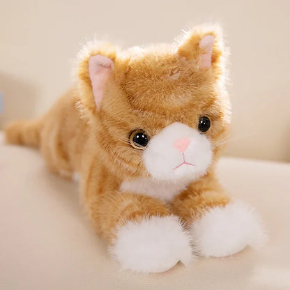 Cute Realistic Cat Plush Toy - Soft Stuffed Kitten in 5 Colors for Kids, Girls, and Valentine's Day Gifts