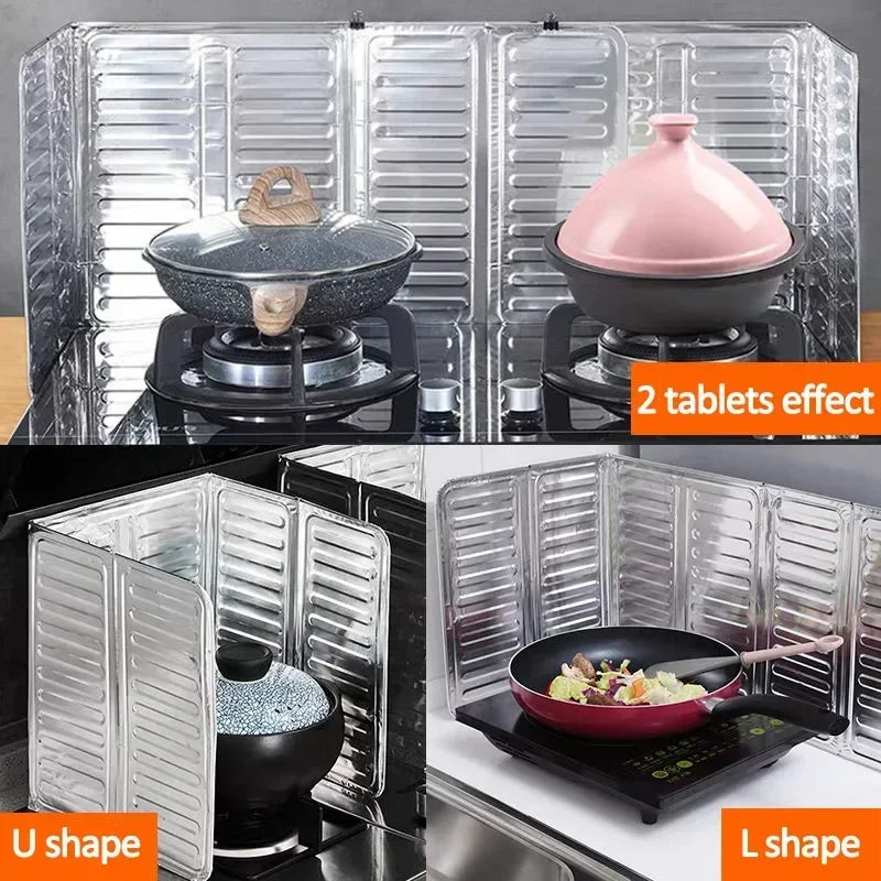 2-Piece Kitchen Oil Splash Protection Set - Stove Splashproof Plate and Rust Removal for Cooking Safety