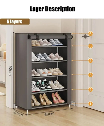 Multilayer Dustproof Shoe Storage Rack – Space-Saving Nonwoven Shoe Cabinet & Organizer for Home Furniture