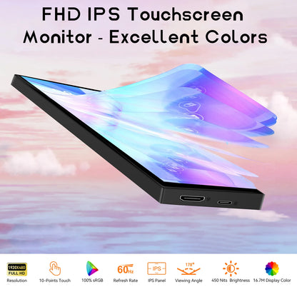 8.8-Inch Chassis Secondary LCD Touch Screen - 1920×480 Long Display with Built-In Stand & AIDA64 Support