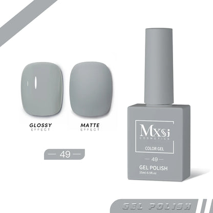 Mxsi 15ml Gel Nail Polish - Neon Brown, Royal Blue, Red, Green & Nude UV Gel Lacquer Colors for Nail Art