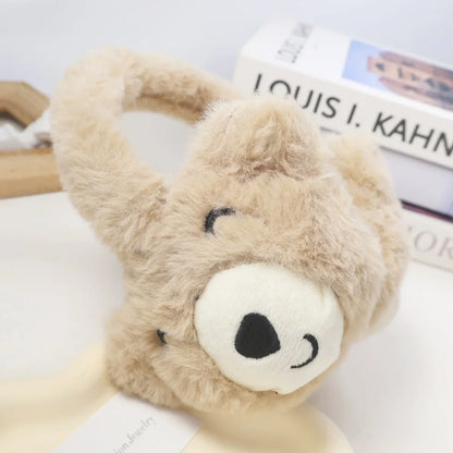 Kids Bear Fuzzy Earmuffs - Cozy Warm Winter Ear Warmers for Girls & Boys