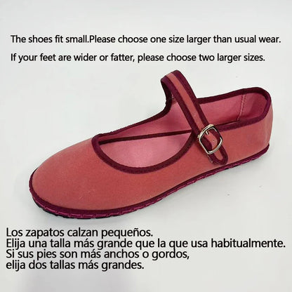 Women's Velvet Mary Jane Shoes – Hand-Stitched Ballet Flats, Casual Streetwear Loafers in Solid Colors