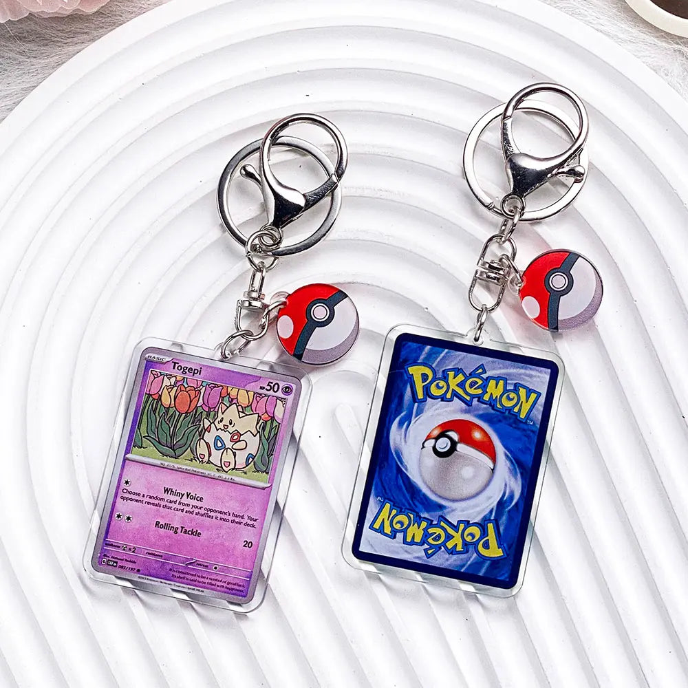Pokemon Acrylic Keychain Charms - Pikachu Bulbasaur Jigglypuff Bag Pendant Backpack Accessories Gift