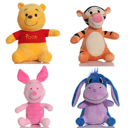 Cute Cartoon Plush Doll — Bear, Donkey, Tigger & Piglet Rag Doll | Soft Sitting Toy for Kids
