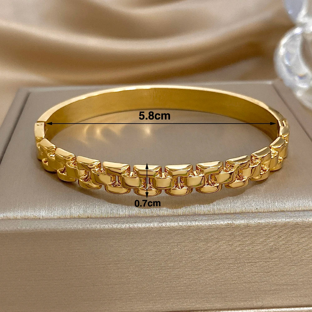 Greatera Five-Layer 10mm Beaded Bracelet – Two-Tone Stainless Steel Watch Chain Bangle Jewelry for Men & Women