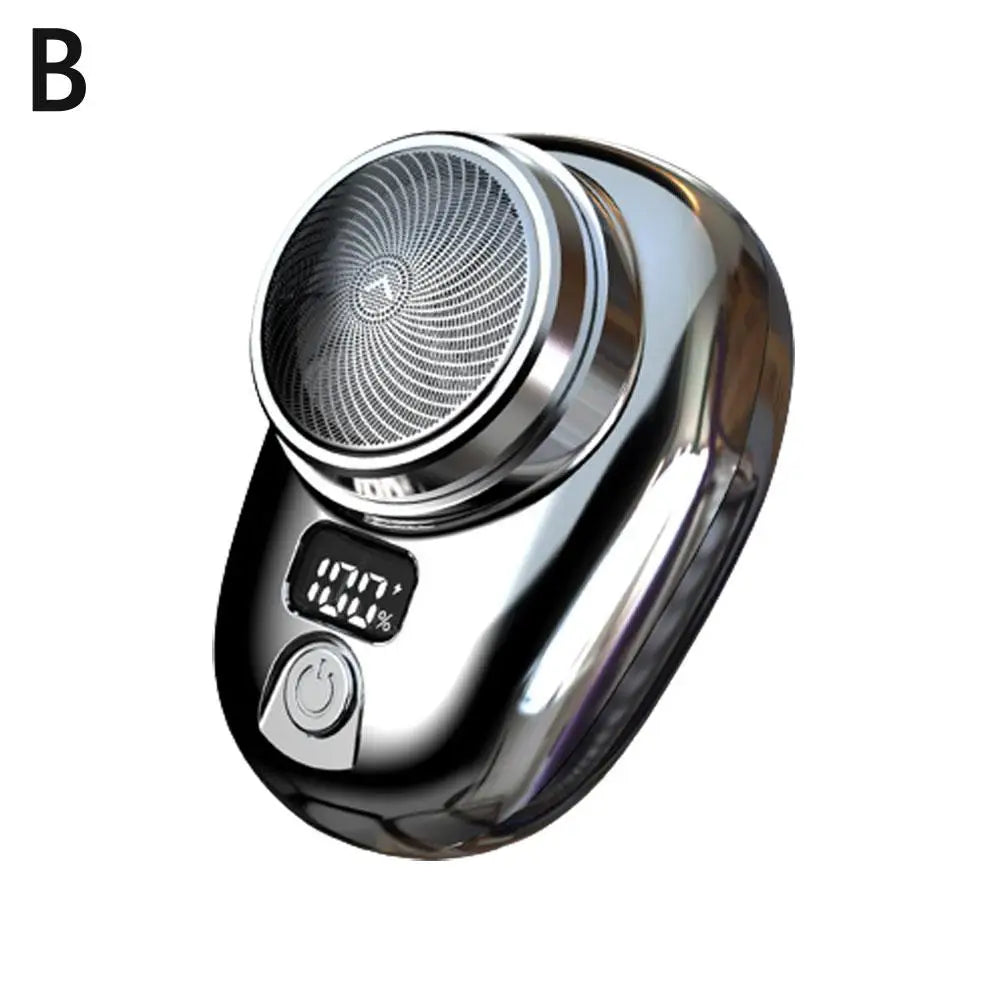 Portable Mini Electric Razor for Men – Cordless Pocket Beard Shaver with Digital Display