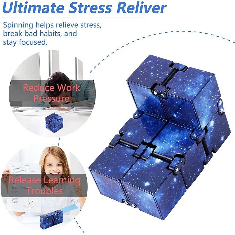 Infinity Cube Fidget Toy – Flip, Antistress, ADHD & Autism Toy for Kids, Magic Finger Puzzle