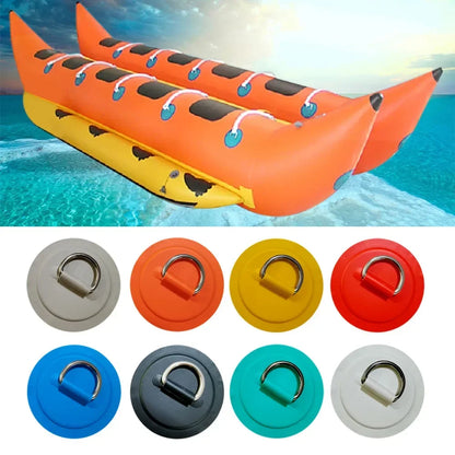 Surfboard Dinghy Boat PVC Patch – Stainless Steel D-Ring, Deck Rigging Rope Ring Buckle for Kayaking & Inflatable Boat Accessories
