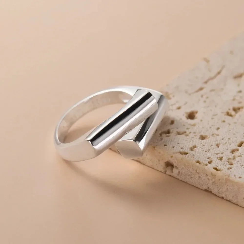 925 Sterling Silver Open Ring - Simple Vintage Handmade Finger Jewelry for Women, Party & Everyday Wear