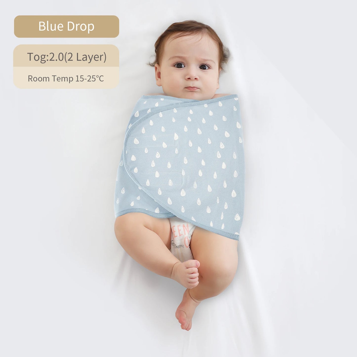 Bilayer Baby Swaddle Wrap Blanket - Soft Thin Cotton Newborn Anti-Startle Sleep & Changing Cover